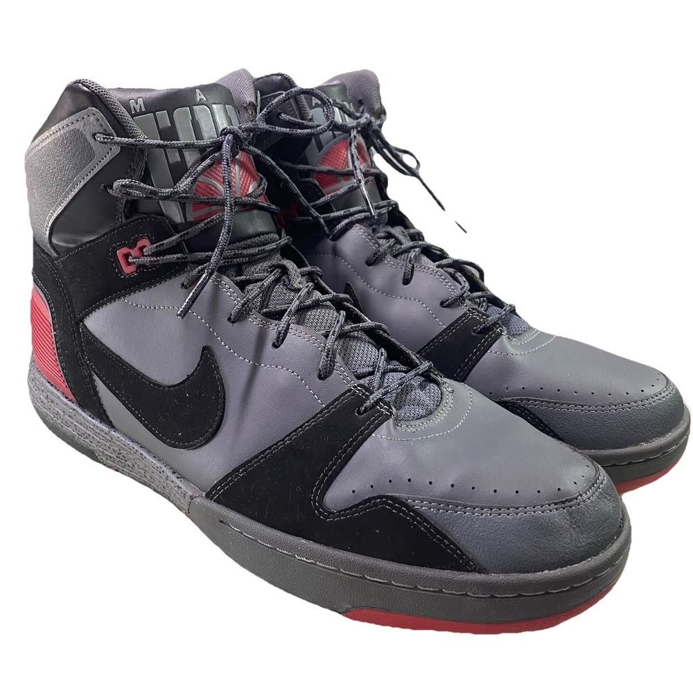 Nike Mach Force‎ Men's Gray/Black/Red High-top Sneakers Sz.13